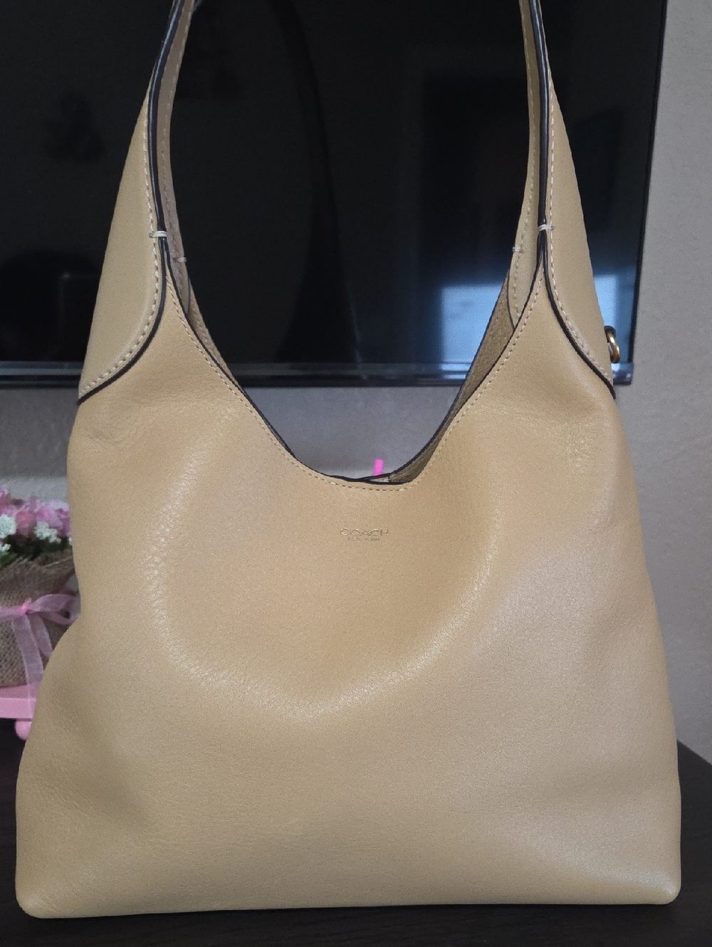 Coach Brooklyn 28 Tan Shoulder Bag in